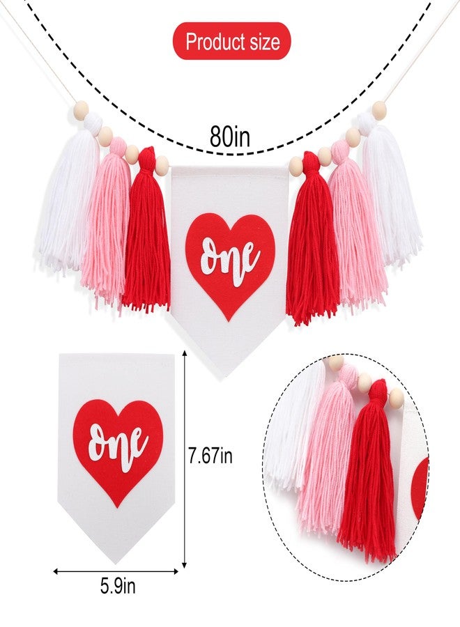 Agkvw Sweet Heart 1st Birthday High Chair Banner - Valentine's Day First Birthday Decoartions, Our Little Sweetheart Bday Decor - Image 3